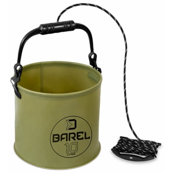 Delphin Folding Bucket Round Barel Green with Rope 