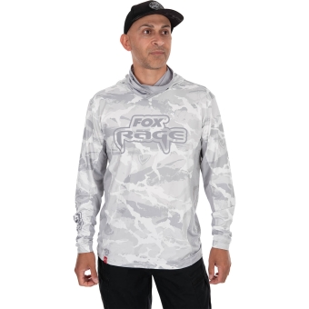 Fox Rage UV Light Camo Hoodie Grey 