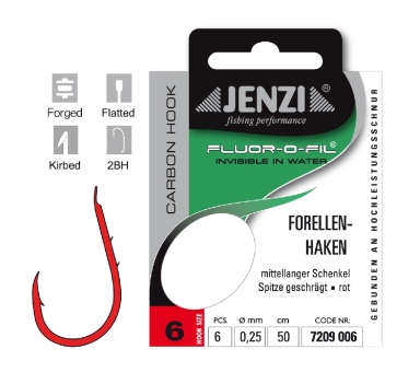 Jenzi Fluor Carbon Haken Forelle  6