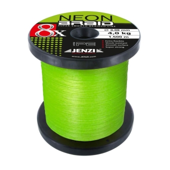 Jenzi Neon Braid 8x Braided Fishing Line Neon Green | 1500m | 0,16mm 9,4kg