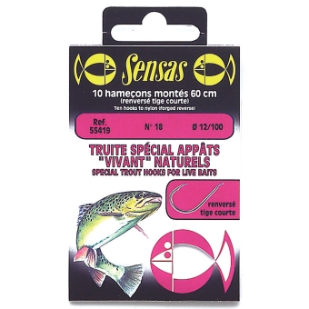 Sensas Trout Hooks bound with short shank 60cm 10pcs. #14/14