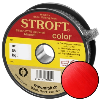 STROFT Color Monofile Angelschnur Rot 0,30mm 7,7kg | 1000m