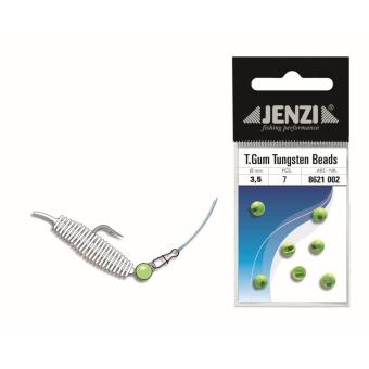 Jenzi Tasty Gums Tungsten Perlen geschlitzt Neon Gelb | 3,5mm