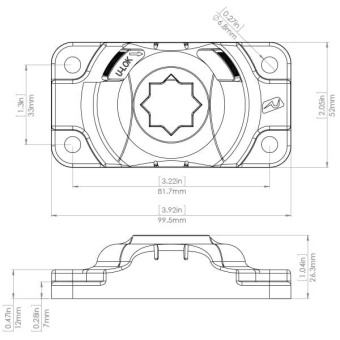 Railblaza Starport HD Halterung rechteckig schwarz 100x52mm  